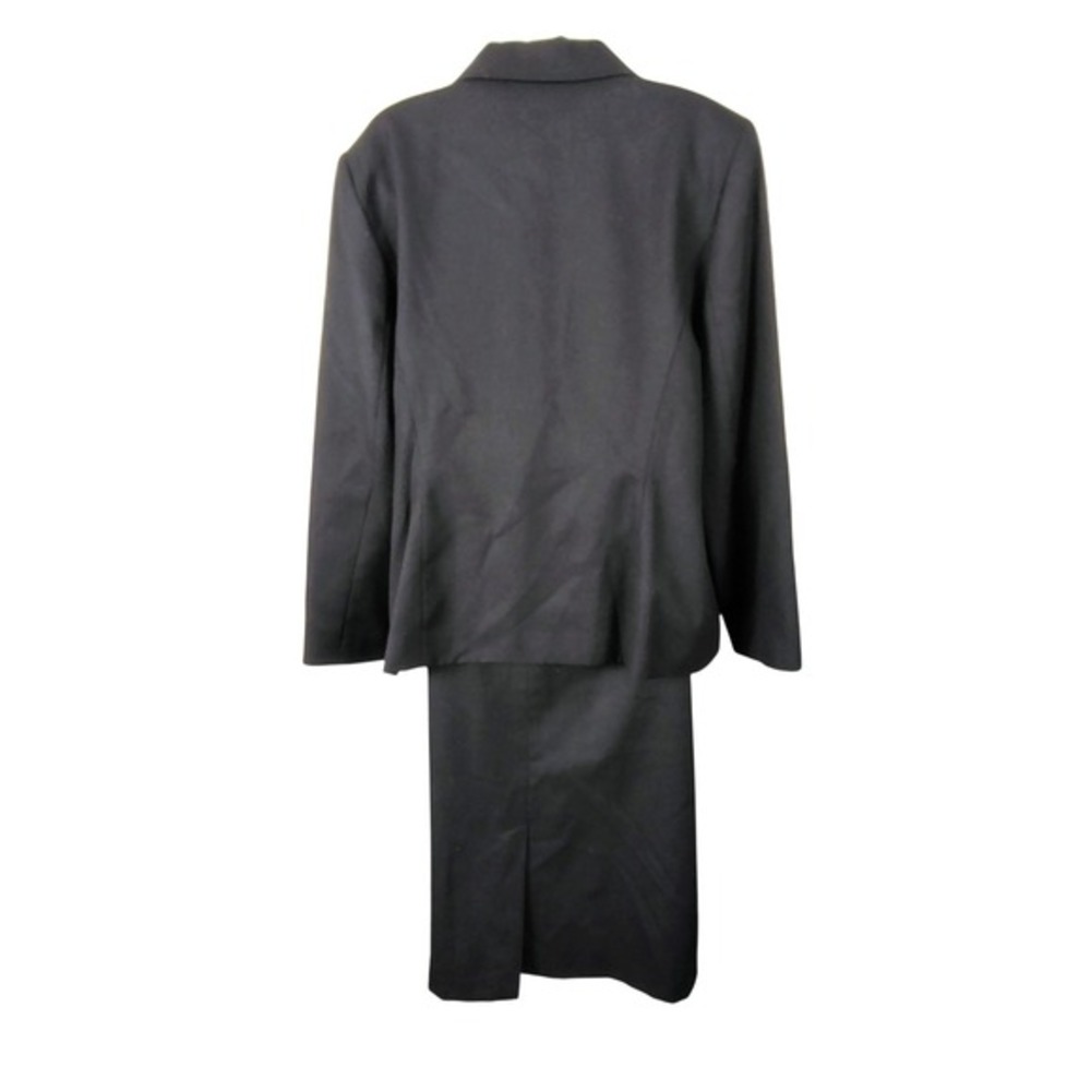 Sag Harbor Black 100% Wool Zip Front Jacket Skirt Suit Set 18 business modest‎ - Picture 2 of 11